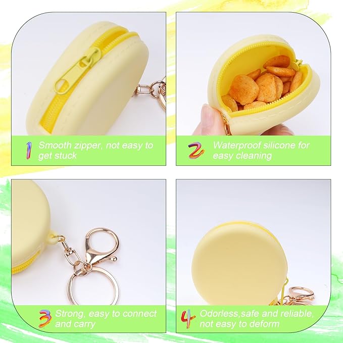 4PCS Silicone Dog Treat Pouch Small Bag, Pocket-Sized Pet Training Treat Bag,Zipper Design,Unscented, Reusable, Travel Walking Bag, Portable Training Bag