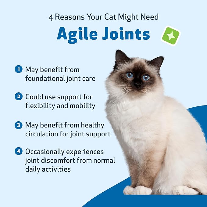 Pet Wellbeing Agile Joints for Cats - Veterinarian-Formulated - Hip and Joint Health, Mobility, Devil’s Claw, Boswellia, Joint Ligament and Cartilage - Herbal Supplement 4 oz (118 ml)