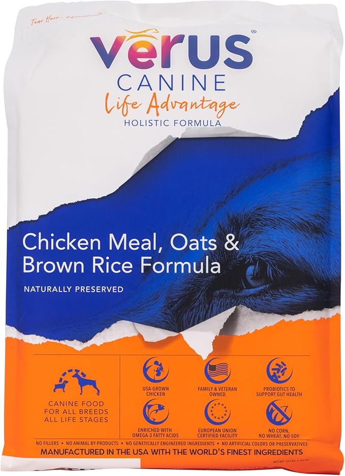 VeRUS Pet Foods Dry Dog Food Chicken, Life Advantage Formula 25lb Bag