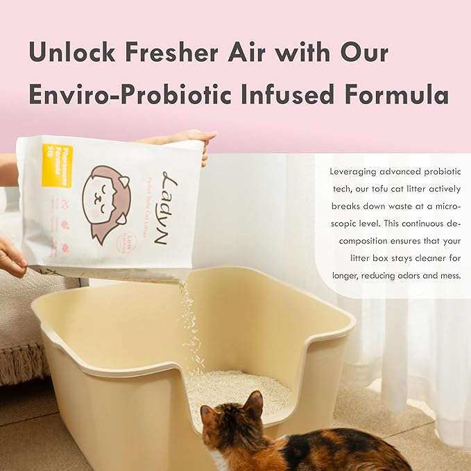 Lady N Cat Attract Tofu Litter – Natural Attractant Formula for Litter Box Training, Calming Pheromone for Multi-Cat Homes, Classic Pellet Shape for Standard Litter Box, 18lb