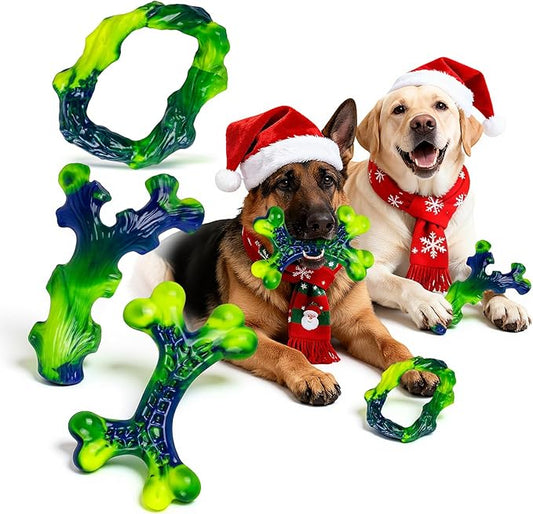 6-Pack Indestructible Dog Toys for Large Breed: Dog Toys for Aggressive Chewers, Durable Nylon Bone for Large Dogs, Dog, Peanut Butter Flavor