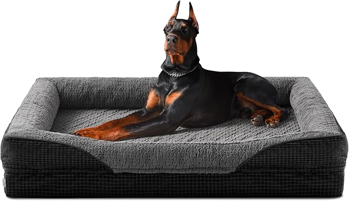 INVENHO Orthopedic Extra Large Dog Bed, XXL Waterproof Egg-Crate Memory Foam Dog Couch Bed with Washable Removable Cover, Waterproof Lining and Nonskid Bottom