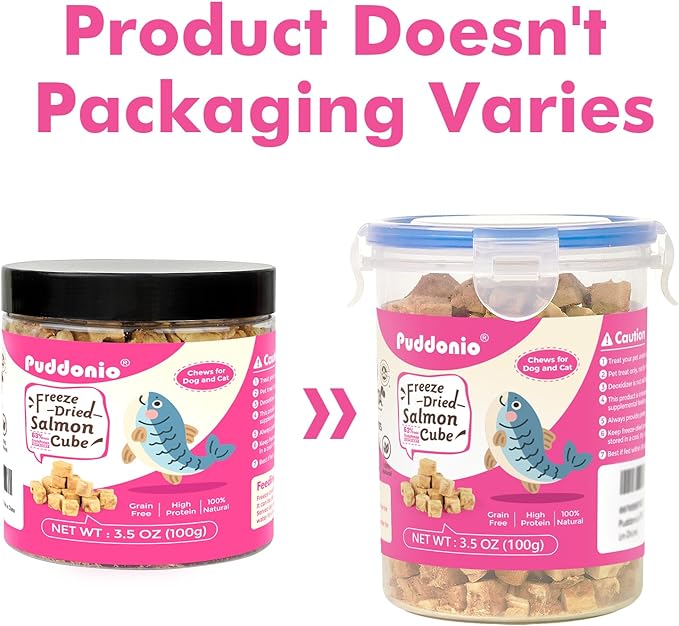 Freeze Dried Cats & Dogs Raw Treats, All Natural Single Ingredient Salmon, High Protein Healthy Pet Training Treats or Food Topper, 3.5 oz