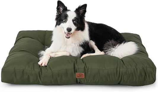 Bedsure Dog Beds Large Sized Dogs - Washable Pet Bed Mattress with Oxford Fabric, Pet Pillow Cushion for Crate, Grey Dog Mat Outdoor, 36x27x4, Lentil Sprout