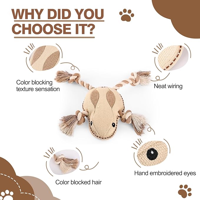 Tough Durable Squeaky Dog Toys for Aggressive chewers Interactive to Keep Them Busy, Funny Plush Dogs Toy for Small Medium Large Chewer Cute Birthday Gift (Frog)