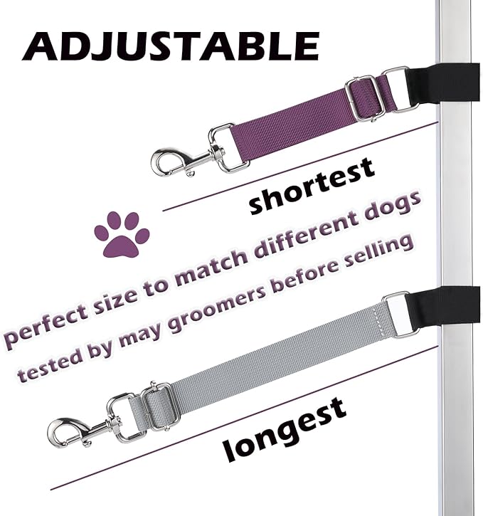 Pet Dog Grooming Table Arm Accessories Dog Grooming Loops for Table Arm Extender Adjustable Extension Loop Bathing Restraint Leash for Small & Medium Dogs(Olive Green & Light Blue)