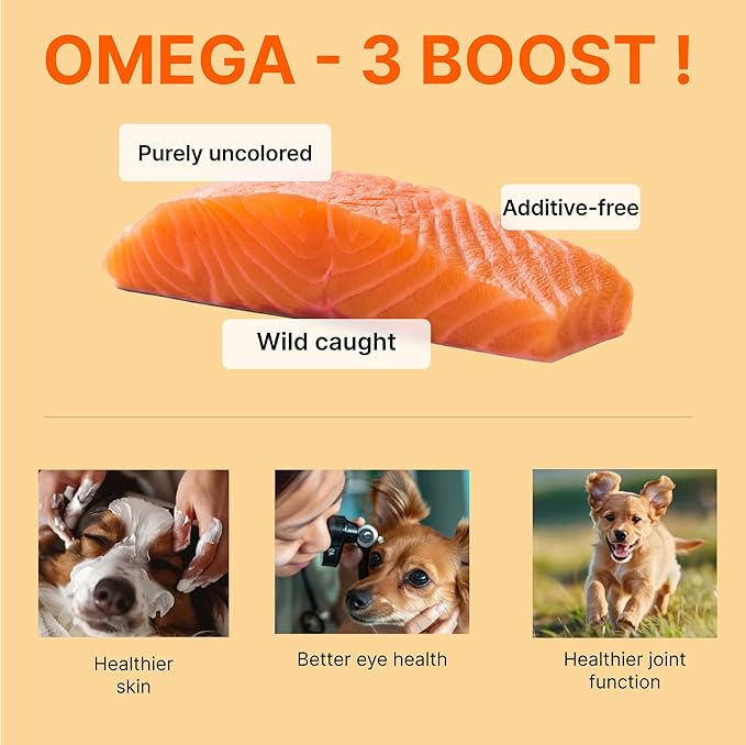 Puppyluv Treat - Freeze Dried Salmon Dog & Cat Treats, Wild Caught, Single Ingredient, High Protein, Omega 3/6/9, Grain Free, Gluten Free, 3.0oz x 3p