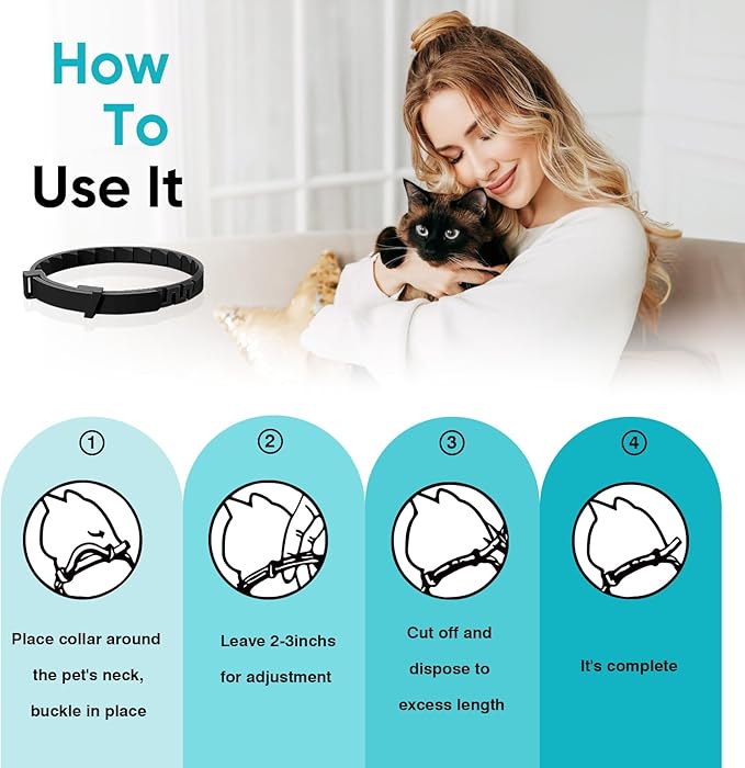 6 Pack Calming Collar for Cats Cat Calming Pheromones Collar Stress and Anxiety Relief for 30 Days Pheromone Collars Adjustable Calm Care Products Anti Aggression Stop Meowing Relaxer for Cats in Heat