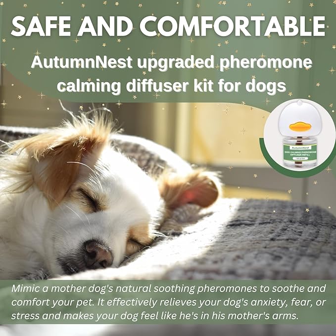 8-in-1 Dog Calming Diffuser Kit – 2 Plug-Ins + 6 Refills, Pheromone-Based Pet Stress Support, 180-Day Supply, Helps Promote Calm Behavior, Safe & Non-Toxic