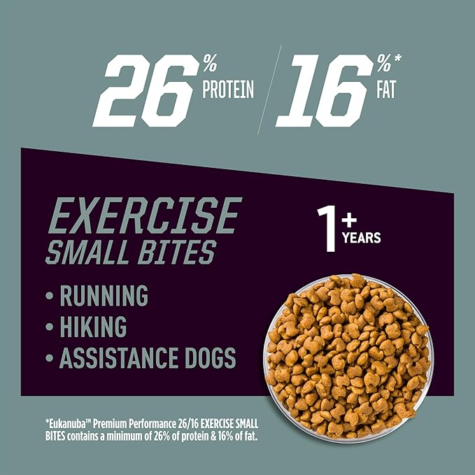 EUKANUBA Premium Performance 26/16 Exercise Small Bites Dry Dog Food 3.5 lb Bag