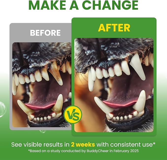 Dog Teeth Cleaning Powder, Dog Dental Powder and Cats Breath Freshener, Plaque Off Pet Tooth Cleaning lab co, Bad Breath & Tartar Remover for Dogs, Dog Teeth Cleaning with Enzymes- 60-Day Supply -Mint