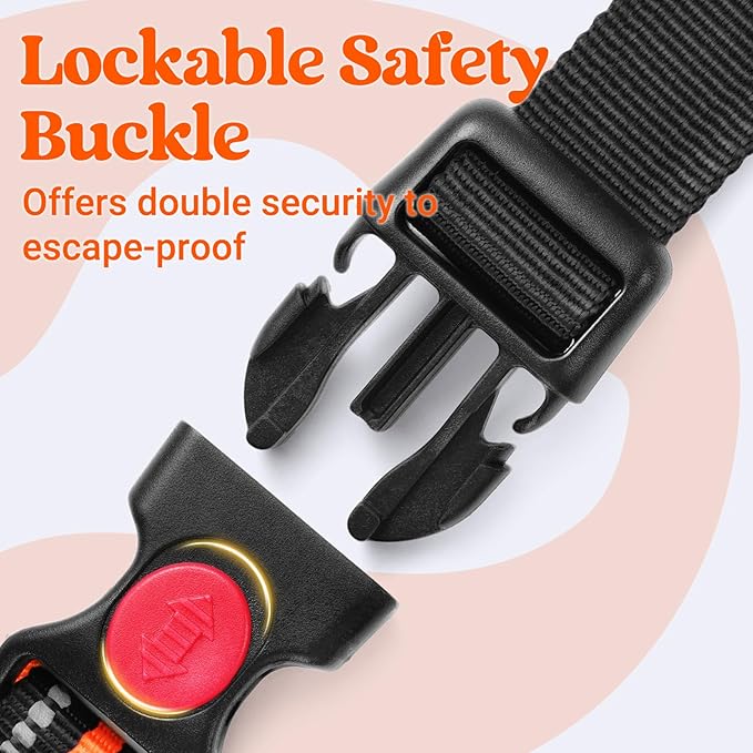 rabbitgoo Dog Harness Small Sized Dog, No Pull Pet Harness with Soft Padded Handle, Adjustable Reflective Vest with 3 Buckles, Easy Walking Harness with 2 Leash Clips, Orange, S