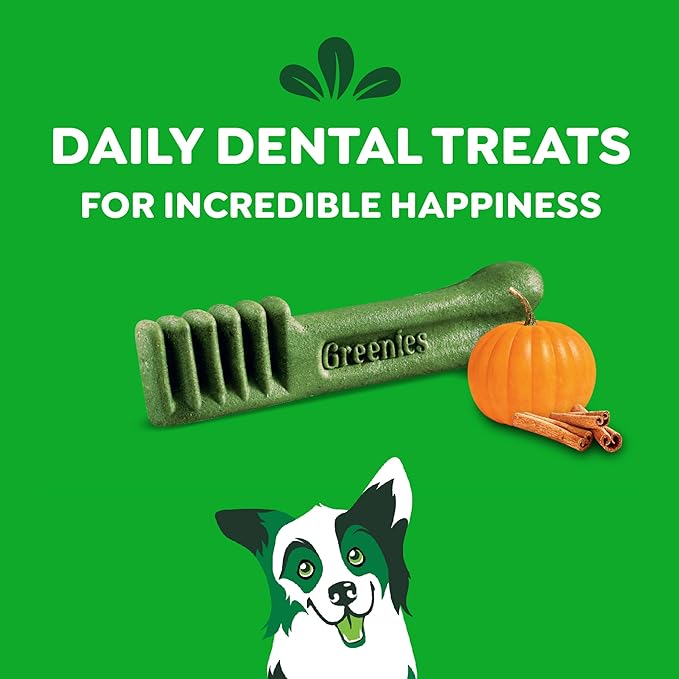 Greenies Large Dental Dog Treats, Pumpkin Spice Flavor, Limited Edition, 12 oz. Pack (8 Treats)