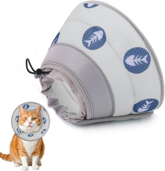 Cat Cone Collar Soft Elizabethan Collar for Surgery Recovery - Adjustable for Small and Large Cats Kittens to Stop Licking