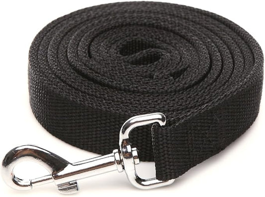 Strong Nylon Dog Leash with 2-Layer, 4 FT/ 6 Feet Long, 1 Inch Wide for Medium Large Dogs (1'' x 5 FT, Black)