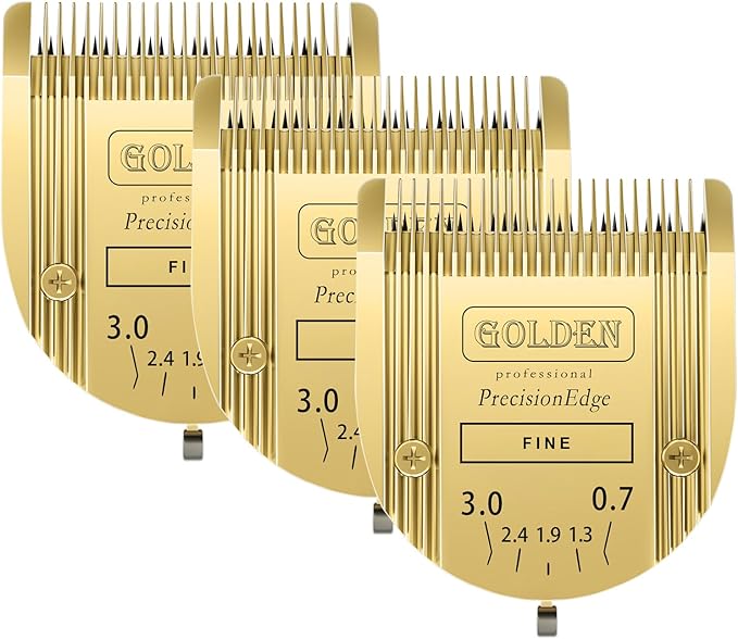 COSYONALL Adjustable Dog Grooming Clipper 5-in-1 Blade Compatible with WAHL Professional Animal Clipper Arco, Bravura, Chromado, Creativa, Figura, and Motion Pet, Dog, and Horse (Gold/3pc)