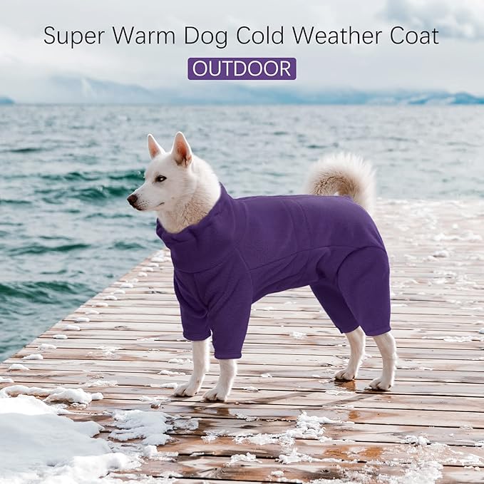 ROZKITCH Purple Dog Coat Pajamas, Pet Windproof Warm Cold Weather Jacket Vest Cozy Jumpsuit Apparel Outfit Clothes for Small Medium Large Dog Walking Sleep Purple 3XL