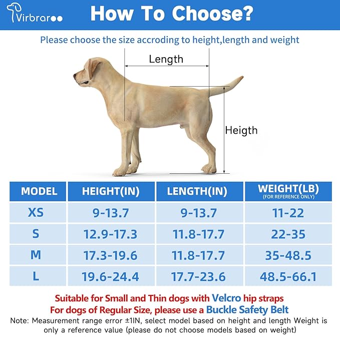 Dog Wheelchair for Back Legs, Dog Wheelchair with All-Terrain Tires & Durable Bearings, Large Dog Wheelchair for Back Legs, 35-48.5 lbs (M)