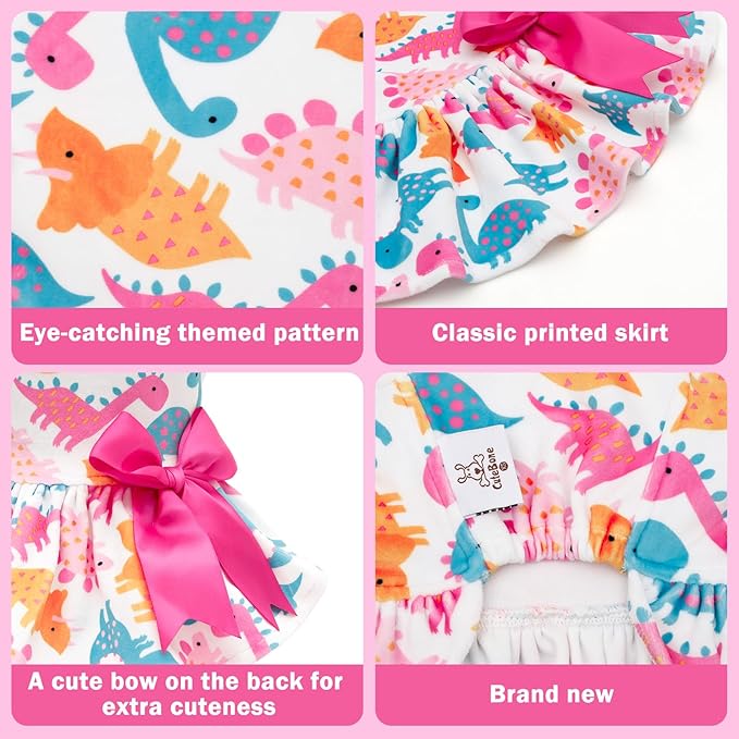 CuteBone Velvet Dog Dresses for Small Dogs, Stylish & Soft Fabric, Comfortable Fit for Everyday Wear, Perfect for Special Occasions NCVA12XS