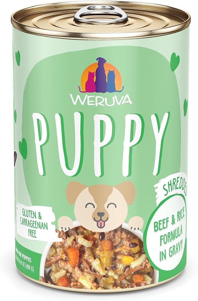 Weruva Puppy, Beef and Rice Formula in Gravy, 14oz Can, Pack of 10