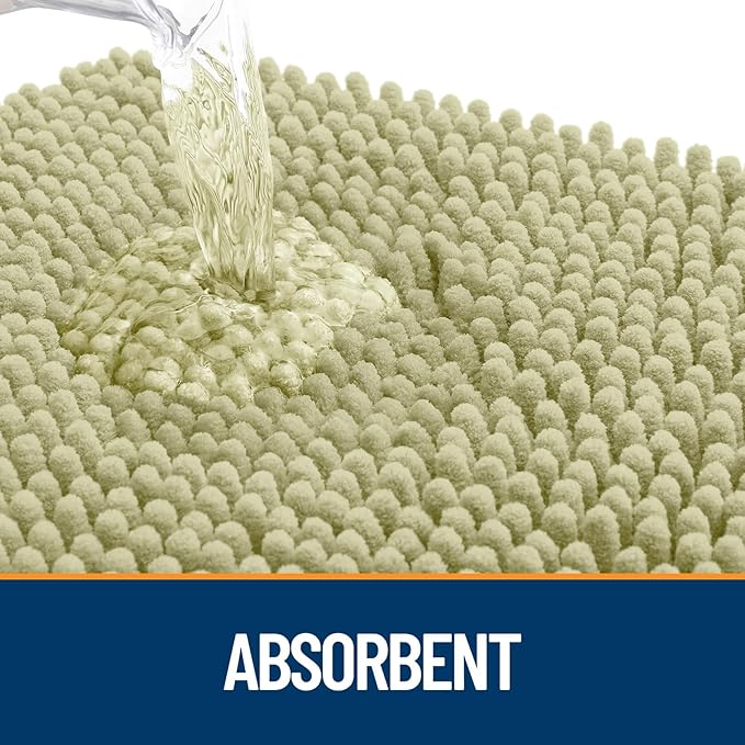 OLANLY Dog Door Mat for Muddy Paws 36x24, Absorbs Moisture and Dirt, Absorbent Non-Slip Washable Doormat, Quick Dry Chenille Mud Mat for Dogs, Entry Indoor Entryway Carpet for Inside Floor, Vanilla