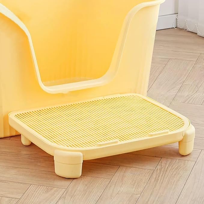 Cat Litter Mat Litter Trapping Mat,19.69"X15.95"X3.54" Litter Box Mat,Waterproof Cat Mats for Litter Large,Easy Clean,Non-Slip,Urine-Proof,Washable (Yellow)