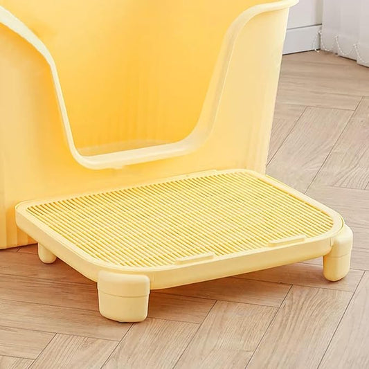 Cat Litter Mat Litter Trapping Mat,19.69"X15.95"X3.54" Litter Box Mat,Waterproof Cat Mats for Litter Large,Easy Clean,Non-Slip,Urine-Proof,Washable (Yellow)