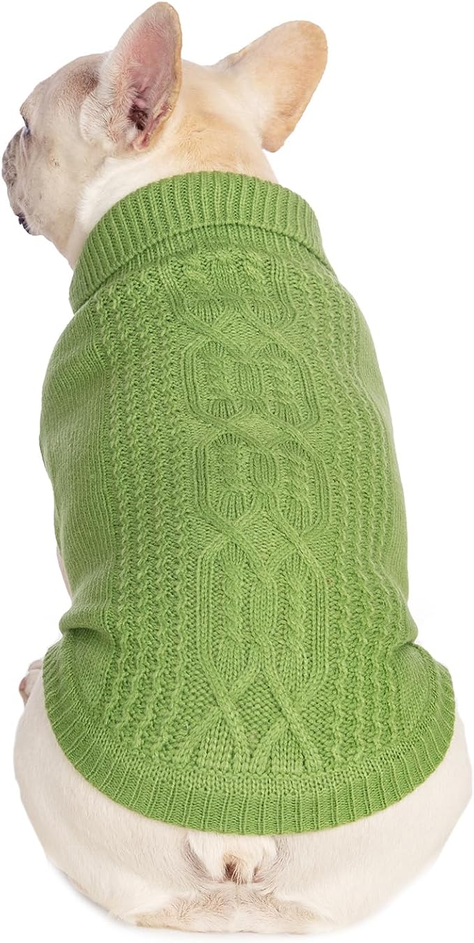 Stretchy Cat Sweater - 17 Colors & 6 Sizes | Snug Winter-Ready Knit for Boy/Girl Cats & Kittens(Green, X-Large)