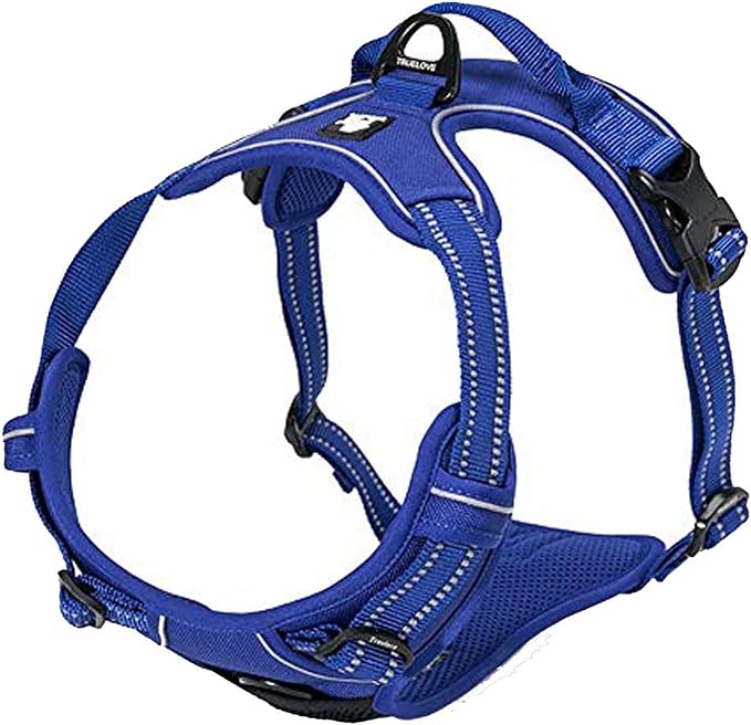 TRUE LOVE Adjustable No-Pull Dog Harness Reflective Pup Vest Harnesses Comfortable Control Brilliant Colors Truelove TLH5651(Royal Blue,M)