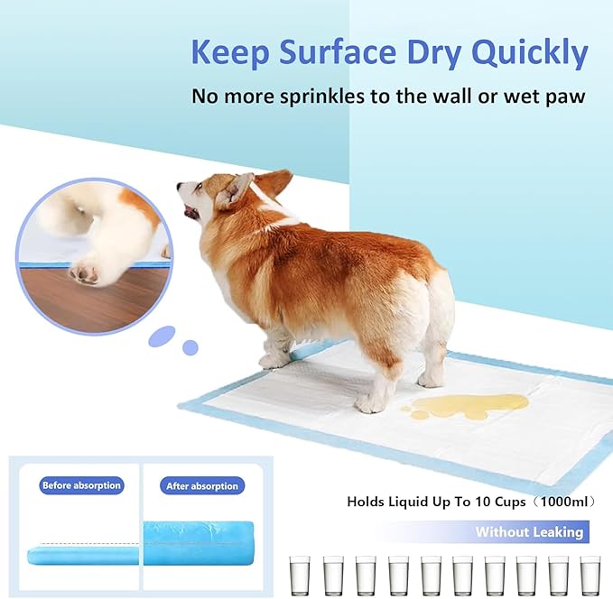 XXL Thicken Pet Pee Pads - 32"x36" 60 Count, Extra Large, Leak-Proof & Super Absorbent, Disposable Quick Dry Puppy Training Pads for Dogs, Cats & Pets