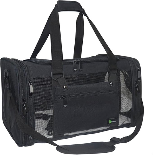 Soft-Sided Pet Carrier for Cats Small Dogs of 15 Lbs Medium Black