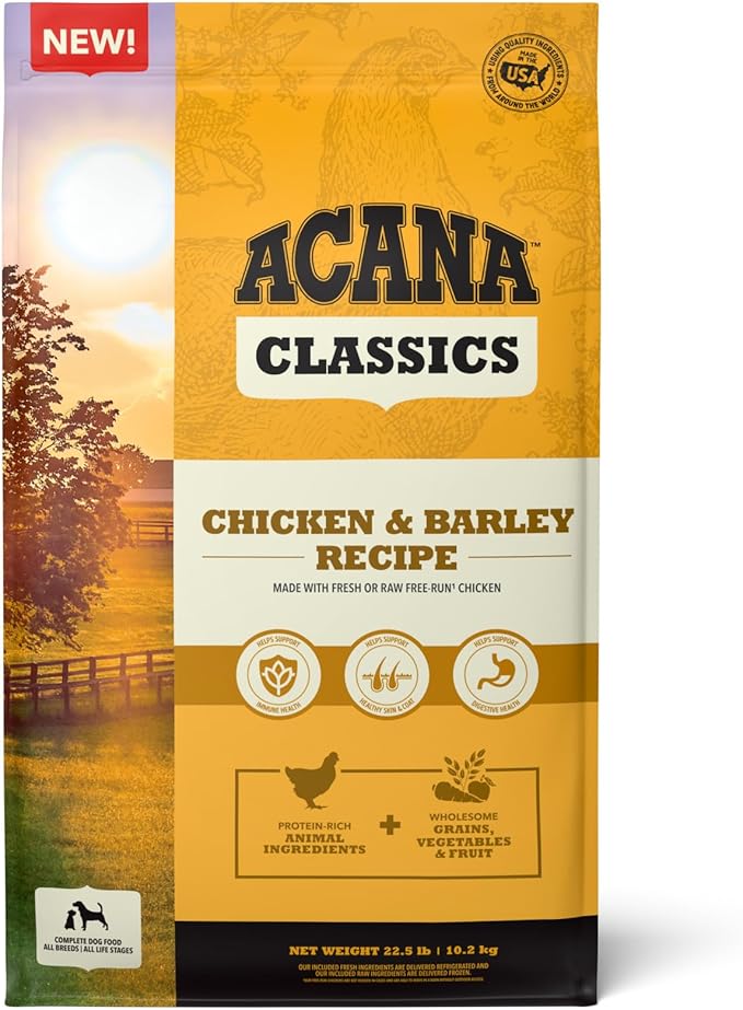 ACANA Classics Dry Dog Food Chicken and Barley Recipe 22.5lb Bag