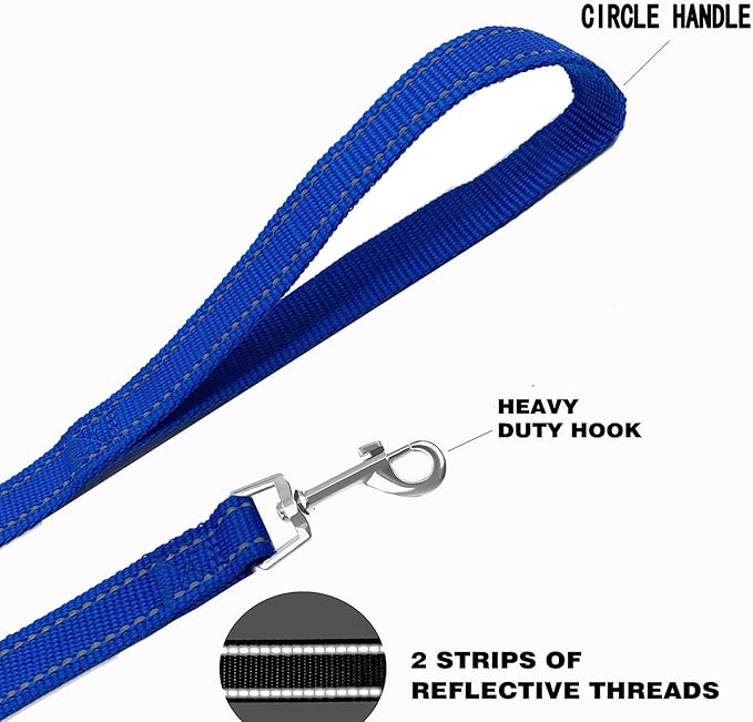 Nylon Training Dog Leash for Small Medium Dogs, 15ft 20ft 30ft 50ft 100ft Reflective Long Leash Dog/Puppy Lead for Obedience Recall Training, Camping