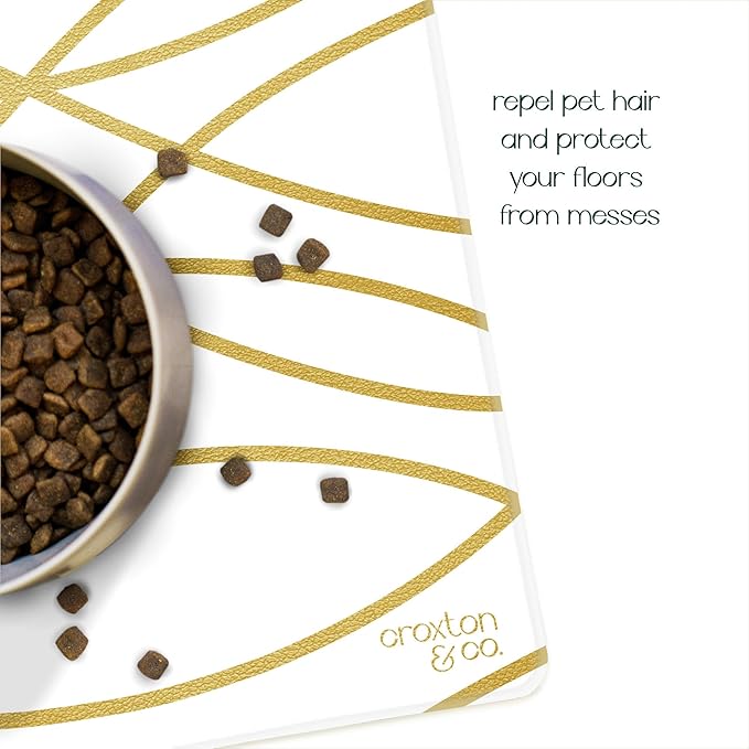 Large Dog Food Mat, Waterproof Pet Bowl Mat for Food and Water, Durable Nonslip, 16.5" x 28"