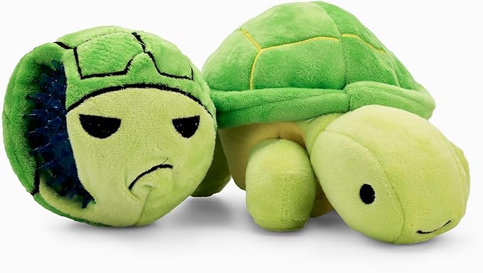 Flourish Pets 3 in 1 Multi-Layer Chew Toy for Active Dogs | Non-Toxic BPA Free Double Stitched Soft Fabric Exterior Dog Toys | Long-Lasting Dog Plush Toys - Large Turtle 9.5"