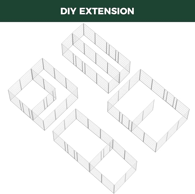 FXW Homeplus Unleashed Indoor Dog Playpen - Stress-Free and Safe Play, Heavy Duty 45 Inch 16 Panels Dog Pen with Connectors (Pack of 2) for Large Dogs, White│Patented