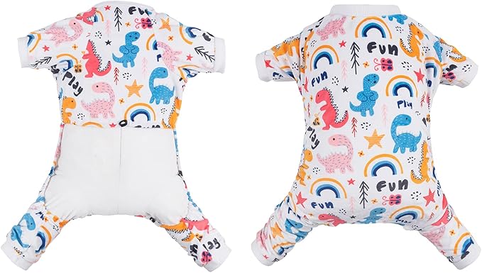 CuteBone Small Dogs Outfit Soft Puppy Onesies Pjs Dog Pajamas Pet Coat Cat Apparel Comfy Doggie Jumpsuit Bodysuit for All Seasons P159S
