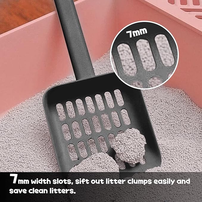Cat Litter Scooper with Caddy, cat Scooper with Holder, with Container to Store cat Scooper, Durable ABS Material and Cute Design - 85° Matte Dark Grey