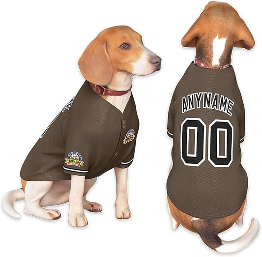 Custom Dog Baseball Jersey with Name Number Logo for Small Pet Dogs-Personalized Dog Shirts