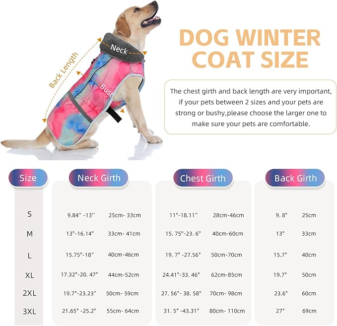 Doglay Dog Coat, Waterproof Dog Jacket Pet Winter Coat for Cold Weather with Thicken Furry Collar, Reflective Puppy Winter Jacket Warm Fleece Lining for Small Medium Large Pets