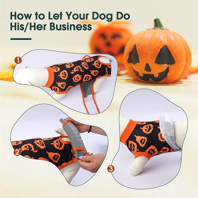 Kuoser Dog Surgery Recovery Suit, Doggie Surgical Bodysuit for Female Male Dogs, Pet Anti Licking Shirt for Spay Neuter Dog Cone Alternative