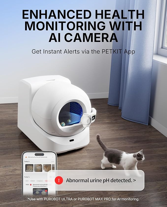 PETKIT 2025 New Urine Monitor Litter, pH Detection Tofu Litter, Superior Clumping 100% Natural Ingredients Plant Cat Litter, Dust-Free and Odor Control, Non-Sticky, Easy Scooping (5.2lb×1bag)