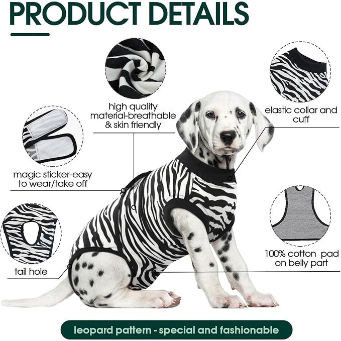 Kuoser Dog Surgery Recovery Suit, Recovery Suit for Female Male Dogs, Dog Onesie After Surgery Spay Neuter, Anti-Licking Pet Surgical Recovery Snugly Suit, Bodysuit for Abdominal Wounds Skin Disease