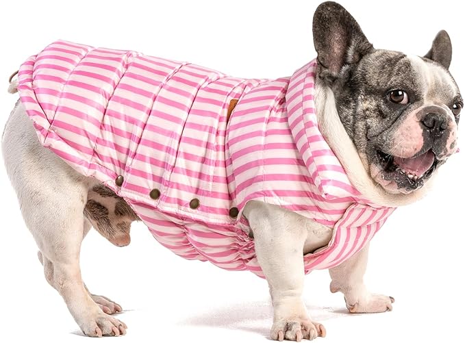 SPACE LION Puffer Jacket, Down Winter Coat, Durable Outdoor Coat for Cold and Windy Conditions, Waterproof, Windproof, Lightweight Jacket, Adjustable Fit for Small, Medium Dogs(Pink,M)