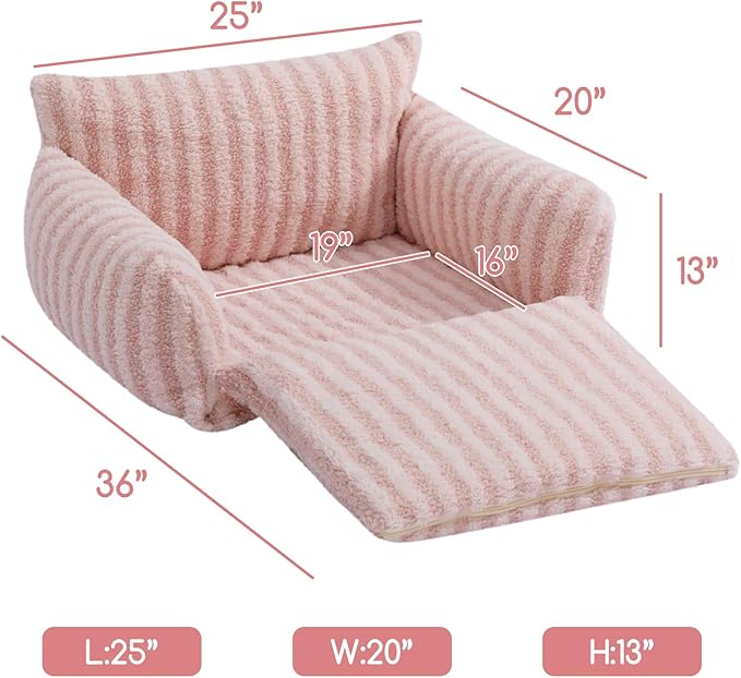 Hollypet Cat Bed Fluffy Plush Mutifuctional Double-Layer Soft Pet Couch Orthopedic Sofa Nest Beds for Small Cats and Dogs (25x20x13 inch)