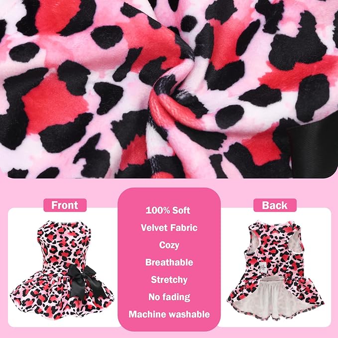 CuteBone Velvet Dog Dresses for Small Dogs, Stylish & Soft Fabric, Comfortable Fit for Everyday Wear, Perfect for Special Occasions NCVA10L