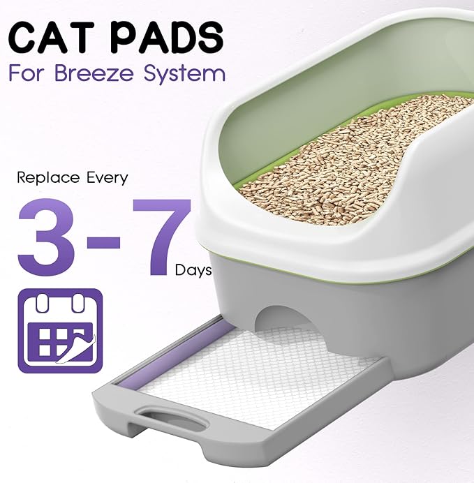 CROCI Cat Pads 16.9 x 11.4 in, Litter Pads for Tidy Cats Breeze Litter System, Pet Pads for Cats Super Absorbent up to 15 Cups, Cat Pads for Breeze System Leak-Proof, Lavender Scented(50 Counts)