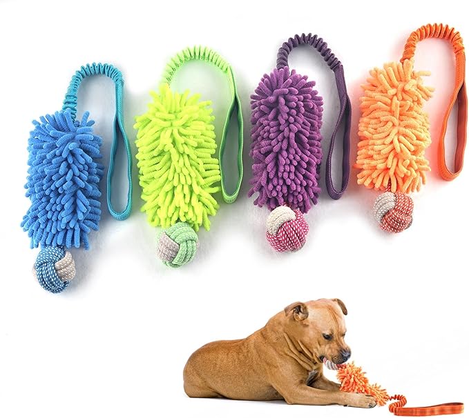 Dog Puppy Toys Dog Squeak Toys Plush Dog Toy with Dog Ropes Knots for Fun and Teeth Cleaning,Tug of War Toys, Puppy Chew Toys, Dog Rope Toys for Training Small, Large Dogs (Orange, Dog Bite Ball Toy)