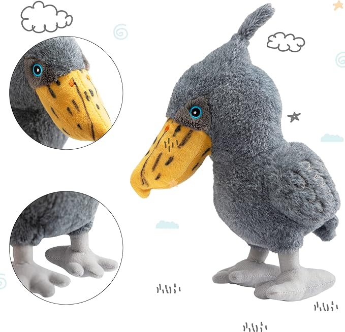 Hollypet Squeaky Plush Stuffed Durable Dog Toys, Cute Puppy Chew Toys for Small, Medium and Large Breed Dogs, Shoebill