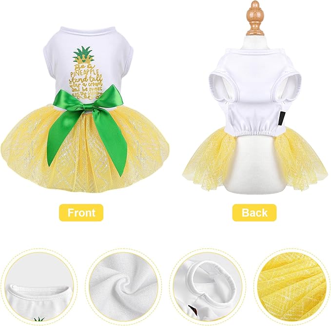 Dog Dress for Spring Summer, Small Dogs Girl Skirt Female Puppy Dresses Pet Yorkie Chihuahua Tulle Dress,Birthday Party Lace Costume Tutu Apparel